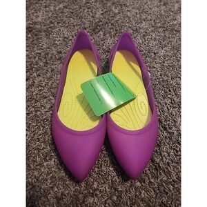 Crocs Lina Flat Womens US 7 Vibrant Violet Casual NWT‎